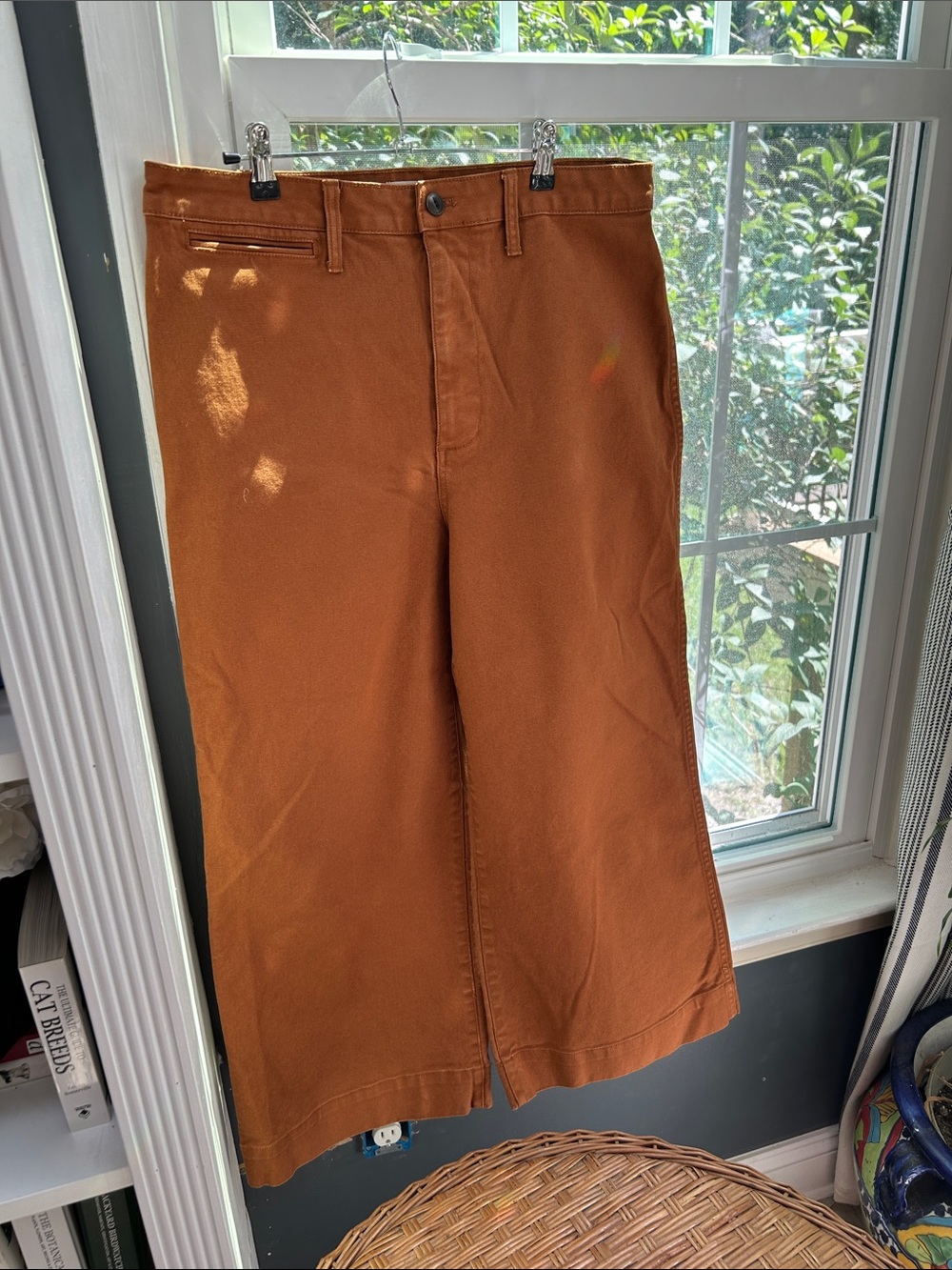 Madewell Emmett Wide-Leg Crop Pants in Warm Coffee Rust  size 32